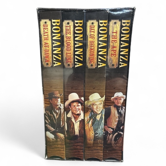 BONANZA Video 4 Pack VHS Sealed Western The Ape Death At Dawn The Blood Line - Picture 1 of 5